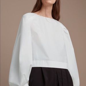 Babaton Aritzia balloon sleeve blouse